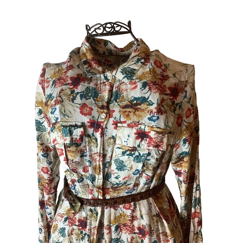 Lucky Brand Chelsea Floral Shirt Dress Size Medium - Picture 3 of 11